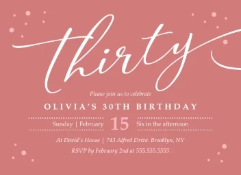 Confetti 30th Birthday Invitation