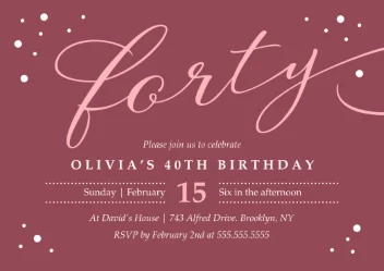 Confetti 40th Birthday Invitation