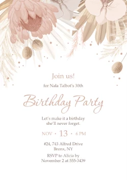 Elegant Modern Florals Birthday