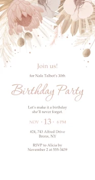 Elegant Modern Florals Birthday