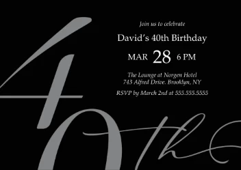 Modern 40th Birthday Invitation