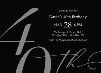 Modern 40th Birthday Invitation