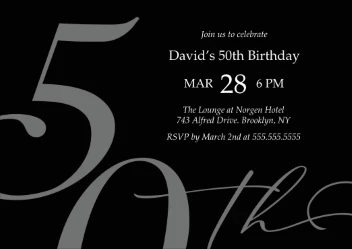 Modern 50th Birthday Invitation