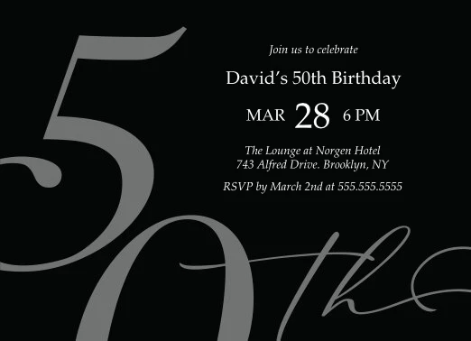 Modern 50th Birthday Invitation