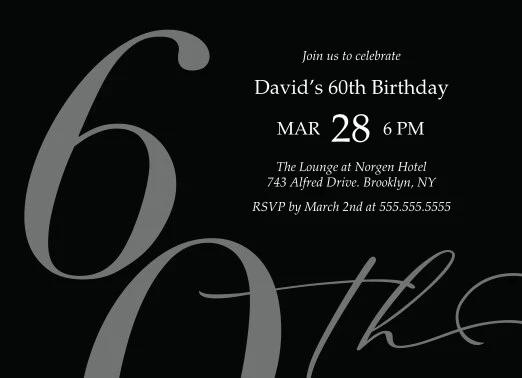 Modern 60th Birthday Invitation