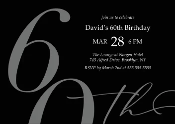 Modern 60th Birthday Invitation