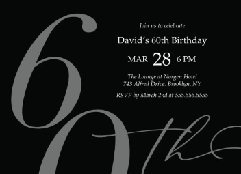 Modern 60th Birthday Invitation
