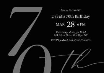 Modern 70th Birthday Invitation