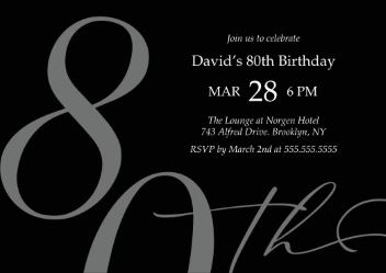 Modern 80th Birthday Invitation
