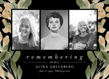 Watercolor Leaves Memorial