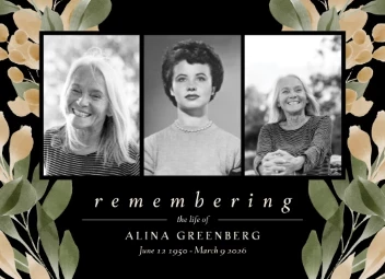 Watercolor Leaves Memorial