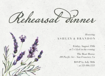 Lavender Dinner Invitation