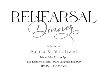 Modern Rehearsal Invitation