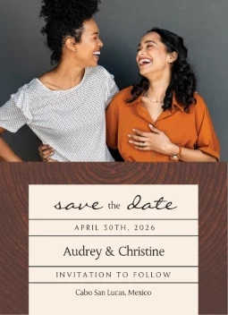 Modern Wood Save the Date