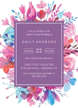 Floral Sixteen Birthday