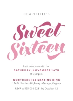 Scripted Sixteen Invitation