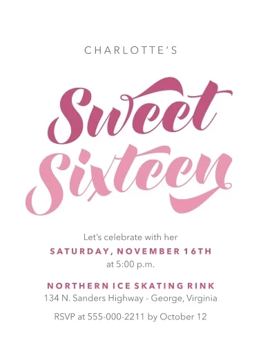 Scripted Sixteen Invitation