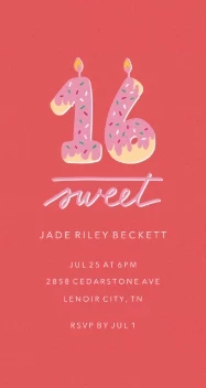Sweet 16 Candles Invitation
