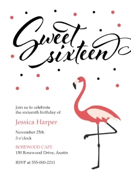 Sweet Flamingo Party Invite