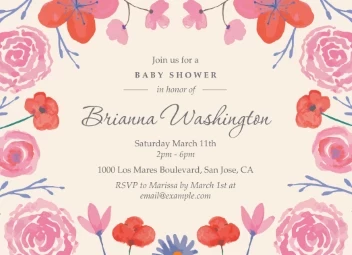 Baby Shower Watercolor Florals