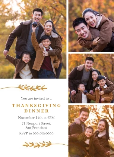 Family Thanksgiving Dinner Invitation