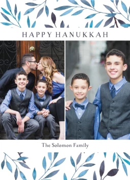 Blue Leaves Classic Hanukkah