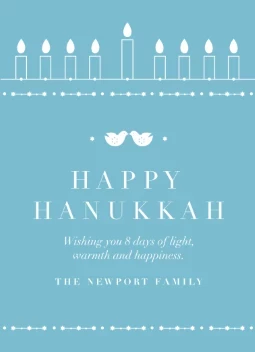 Hanukkah Birds & Candle