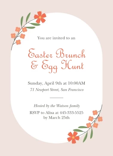 Flowered Easter Invitation
