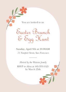 Flowered Easter Invitation