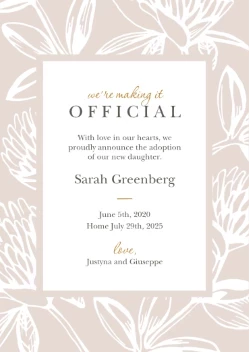 Floral Adoption Announcement