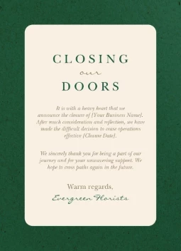 Closing Our Doors