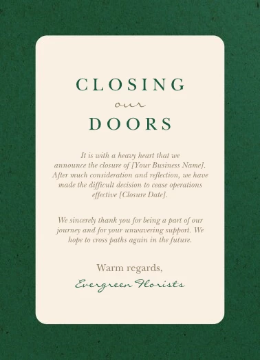Closing Our Doors