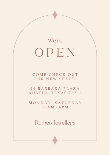 We're Open Announcement Stars