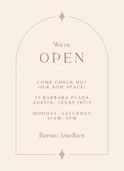 We're Open Announcement Stars