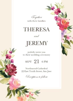 Classic Botanical Wedding Invitation