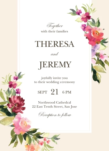 Classic Botanical Wedding Invitation