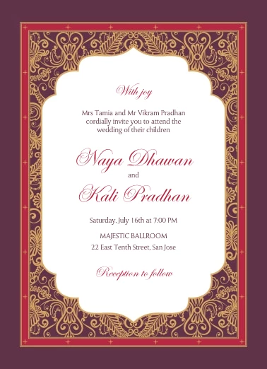 Floral Frame Traditional Wedding