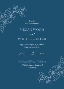 Minimal Outlined Floral Invitation
