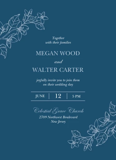 Minimal Outlined Floral Invitation