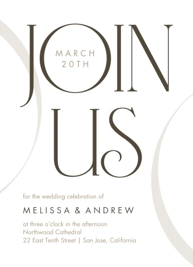 Modern Typography Wedding Invitation