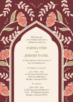 Regal Florals Wedding Invitations