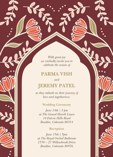 Regal Florals Wedding Invitations