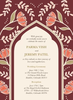 Regal Florals Wedding Invitations