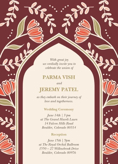 Regal Florals Wedding Invitations