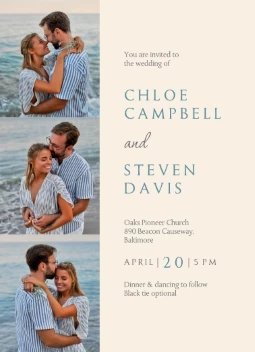 Serene Collage Wedding Invitation
