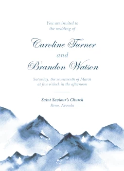 Watercolor Mountain Wedding Invitation