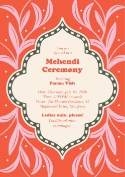 Bold Retro Mehendi Invitation