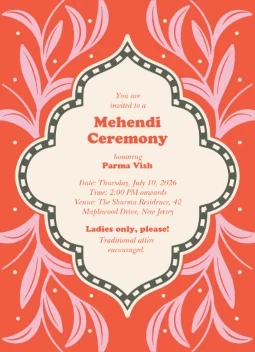 Bold Retro Mehendi Invitation