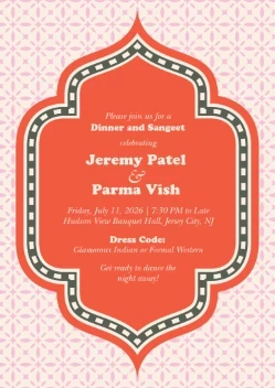 Bold Retro Sangeet Invitation