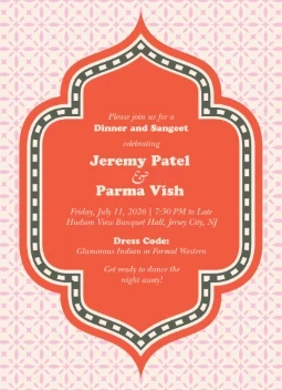 Bold Retro Sangeet Invitation